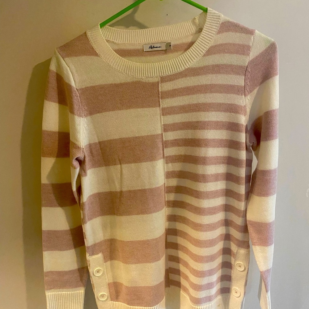 Adore Crew Neck Pink and Cream Sweater